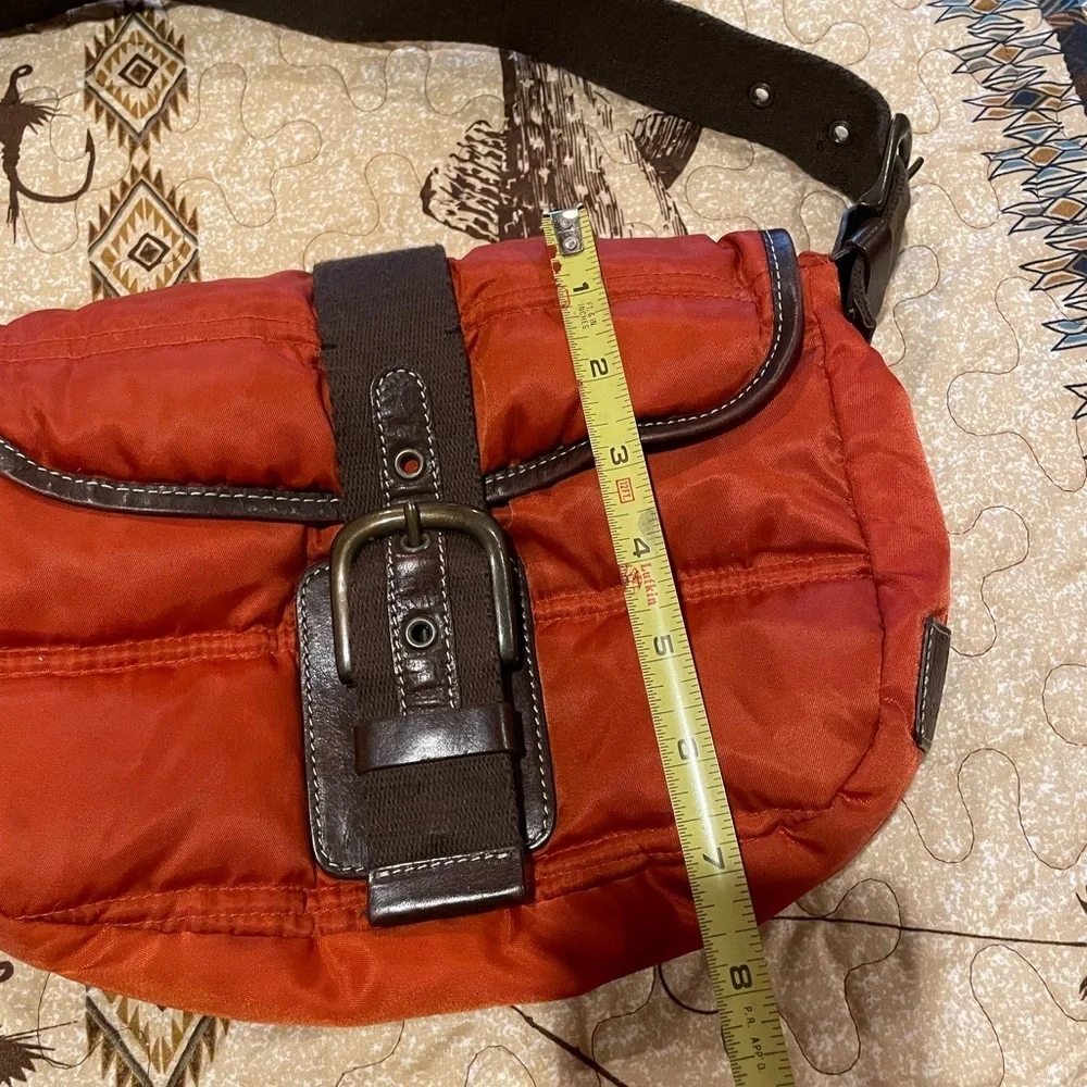 Eddie Bauer Vintage down filled shoulder bag  fits a little below arm pit